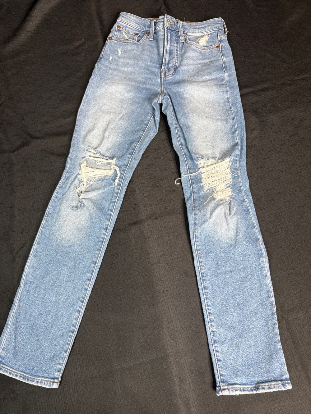 Madewell Light Blue Distressed Straight-Leg Jeans Size 24